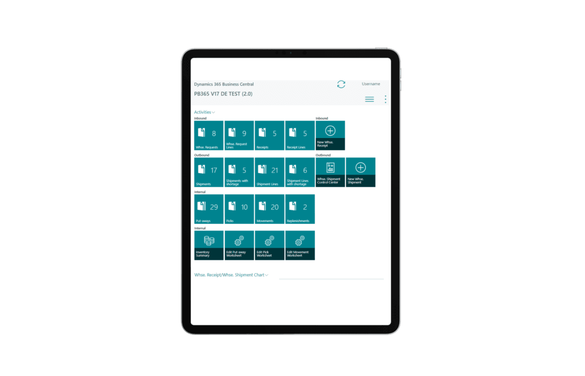 Screenshot Business Central Tablet