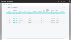 Screenshot BDE Meldungen aus Plant Data Acquisition App