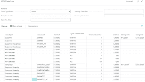 Sales Price table out of Sales & Purchase App