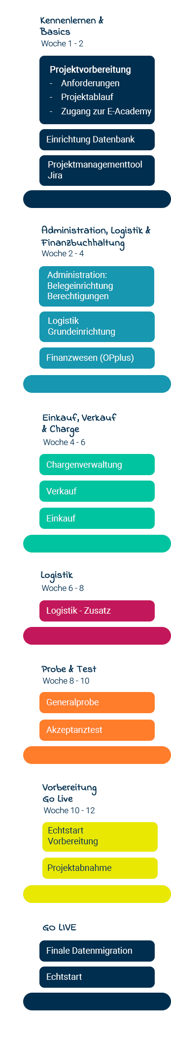 Ablaufplan zur Einführung des ERP-Pakets in 12 Wochen